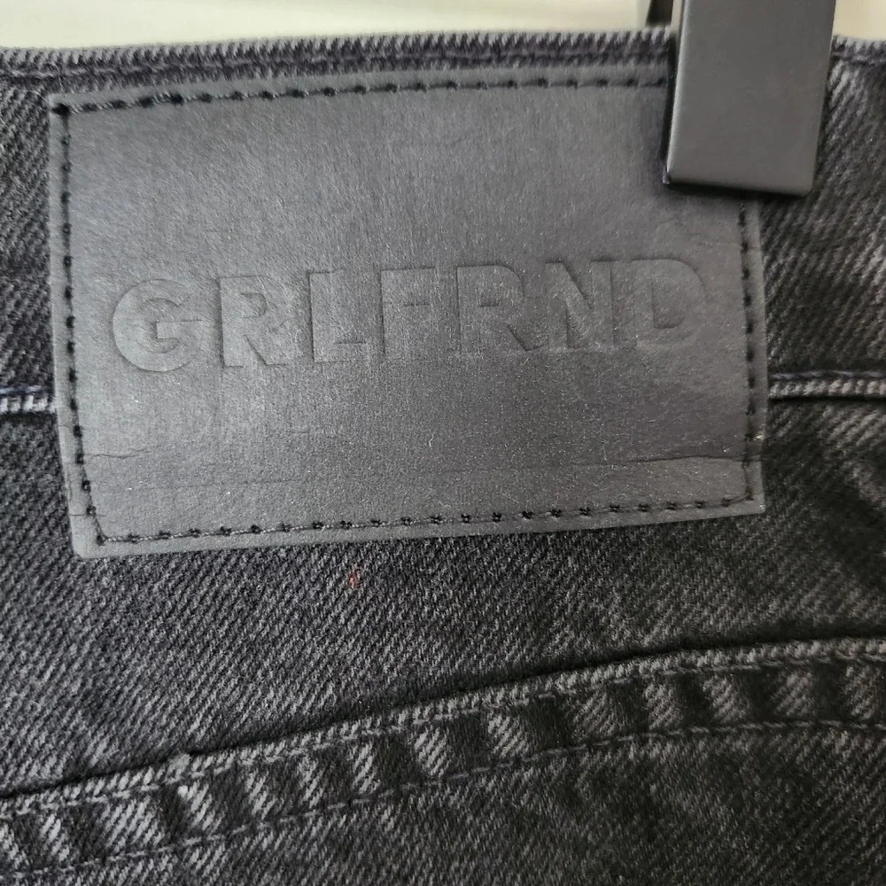 GRLFRND | The Amara Black Denim Pencil Skirt with Back Slit - Size 24/XS